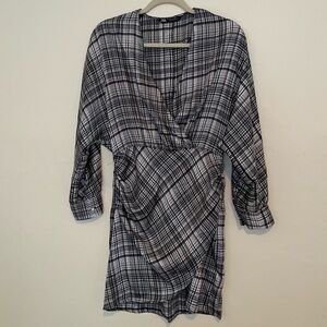 Zara Black and White Checkered Mini Dress